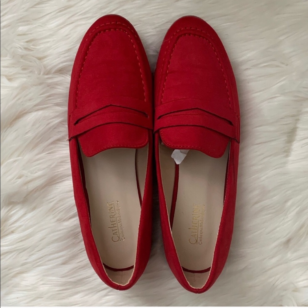 Catherine Malandrino Red Suede Loafers